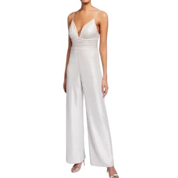 Aidan Mattox Knit Foiled Jumpsuit - Picture 3 of 12